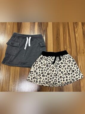 Little Bipsy Leopard Print Skirt with Black Waistband